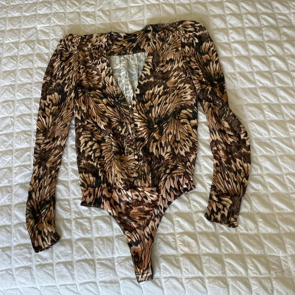 AFRM printed button down bodysuit - Picture 1 of 9